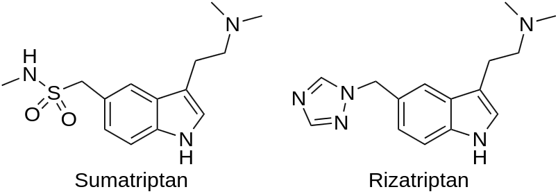 Sumatriptan (Imitrex) and rizatriptan (Maxalt)