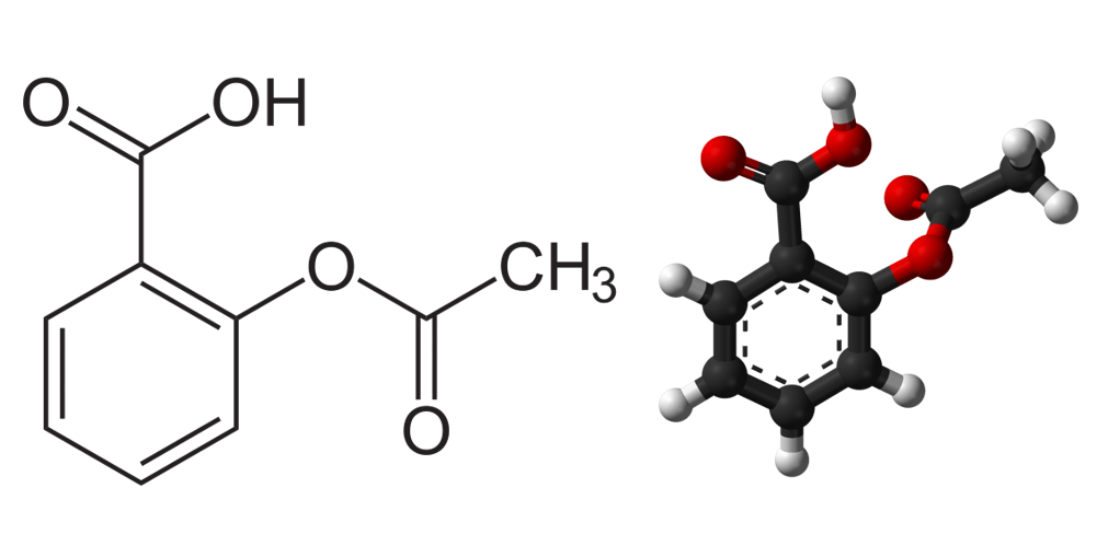 Structural formula of acetylsalicylic acid