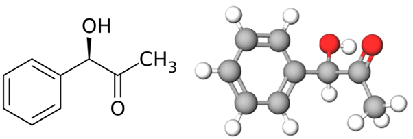 Structural formula of phenylacetylcarbinol