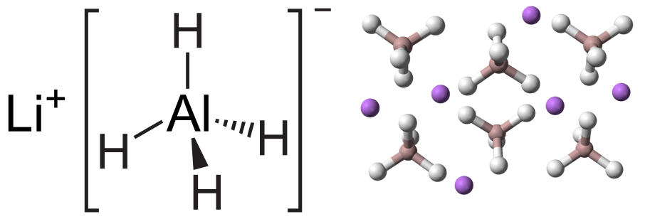 Structural formula of lithium aluminum hydride