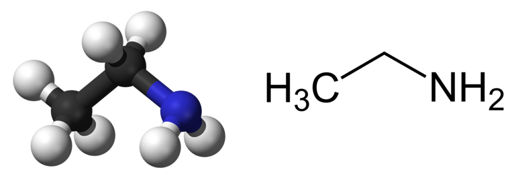 Structural formula of ethylamine