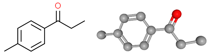 Structural formula of 4-methylpropiophenone
