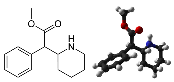 Structural formula of methylphenidate