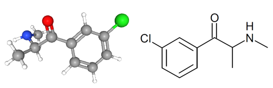 Structural formula of 3-chloromethcathinone