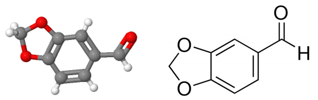 Structural formula of piperonal