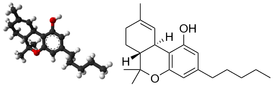 Structural formula of tetrahydrocannabinol