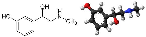 Structural formula of phenylephrine