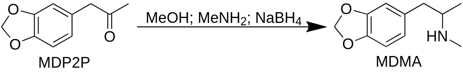 MDP2P reductive amination via NaBH4