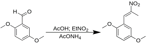 Synthesis of 1-(2,5-dimethoxyphenyl)-2-nitropropene from 2,5-dimethoxybenzaldehyde