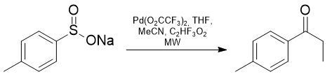 Synthesis of 4-methylpropiophenone from sodium p-toluenesulfinate.
