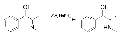 Obtaining pseudoephedrine from 2-(methylimino)-1-phenyl-1-propanol.