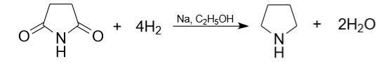 Synthesis of pyrrolidine from succinimide.