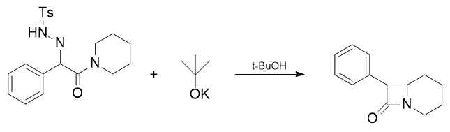 Preparation of B-lactam from tosylhydrazone.