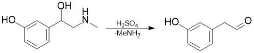 Synthesis of (3-hydroxyphenyl)acetaldehyde from phenylephrine.