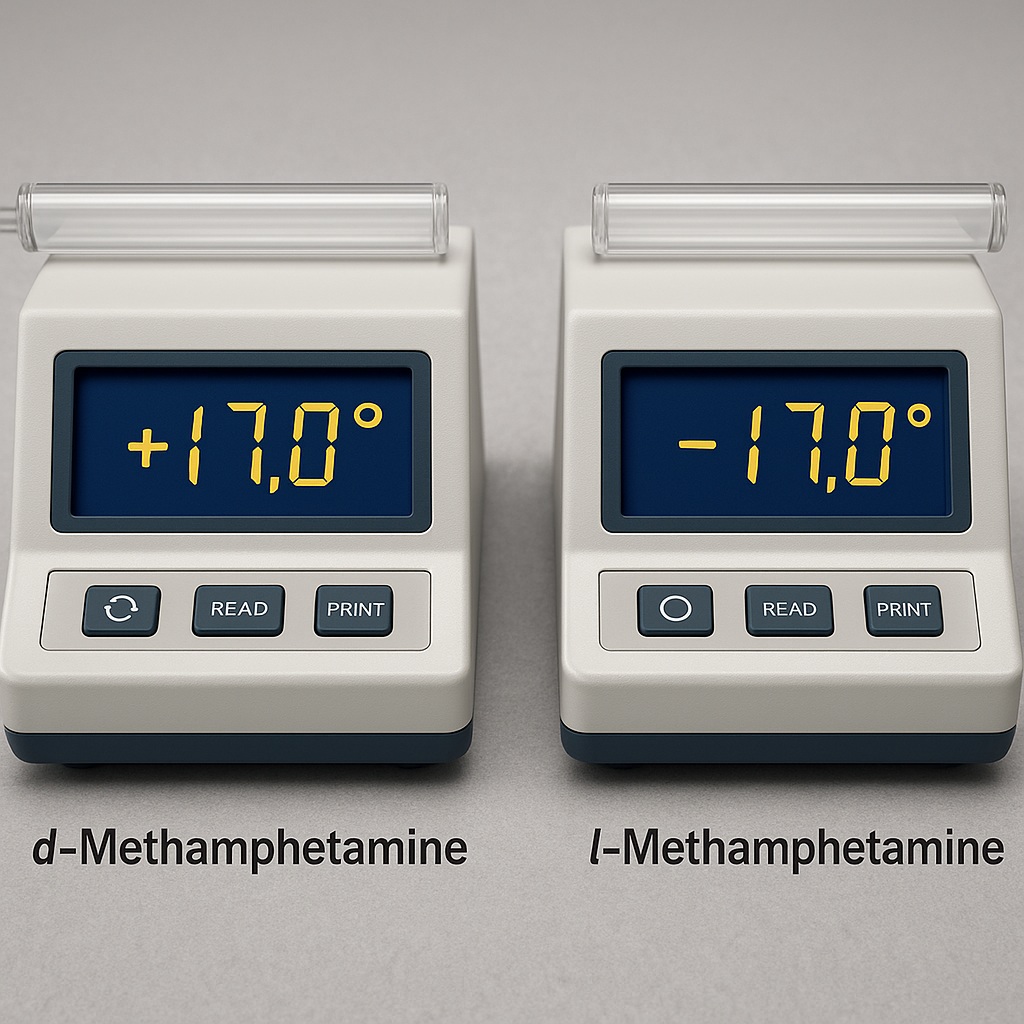 Figure 8. Example of optical rotation for meth by using polarimeter