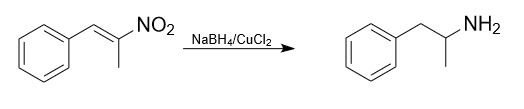 Obtaining amphetamine from 1-phenyl-2-nitropropene.