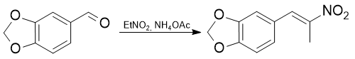 Synthesis 3,4-Methylenedioxyphenyl-2-nitropropene (MDP2NP) from piperonal.