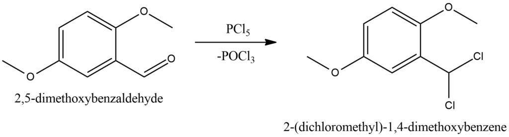 Figure 11. 2,5-dimethoxybenzaldehyde react with PCl5.