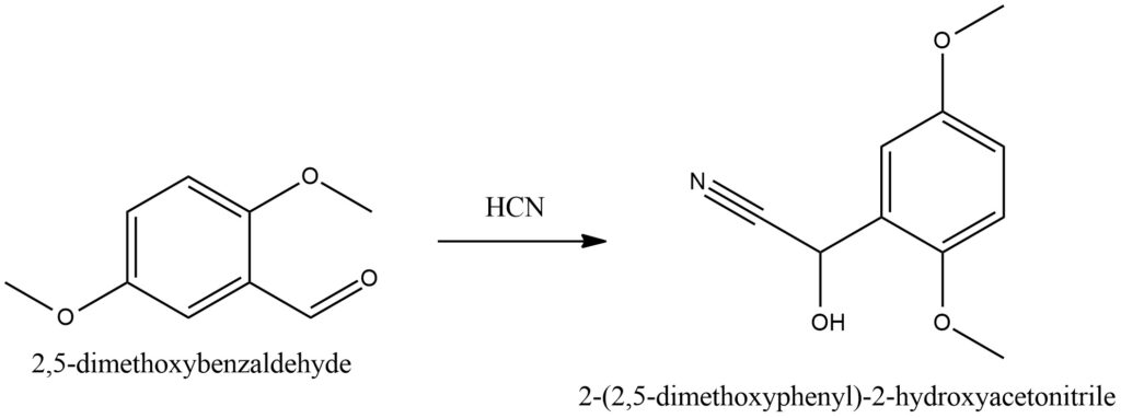 Figure 4. The interaction of 2,5-dimethoxybenzaldehyde with HCN