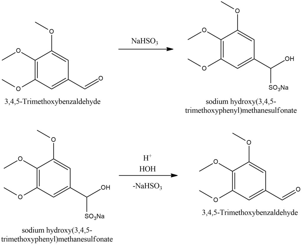 Figure 5. The interaction of 3,4,5-Trimethoxybenzaldehyde with sodium hydrosulfite.