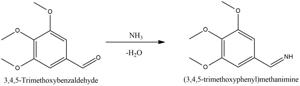Figure 6. The formation of imines from 3,4,5-Trimethoxybenzaldehyde with ammonia