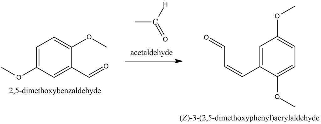 Figure 8. 2,5-dimethoxybenzaldehyde react with acetaldehyde